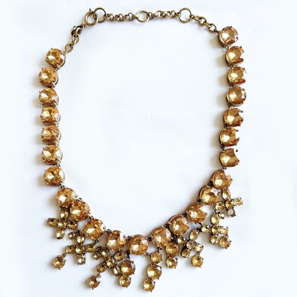 Ann Taylor Rhinestone Necklace - Pink, Yellow and Gold - Picture 1 of 1